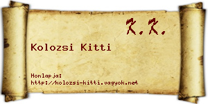 Kolozsi Kitti névjegykártya