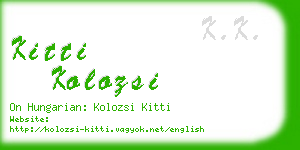 kitti kolozsi business card